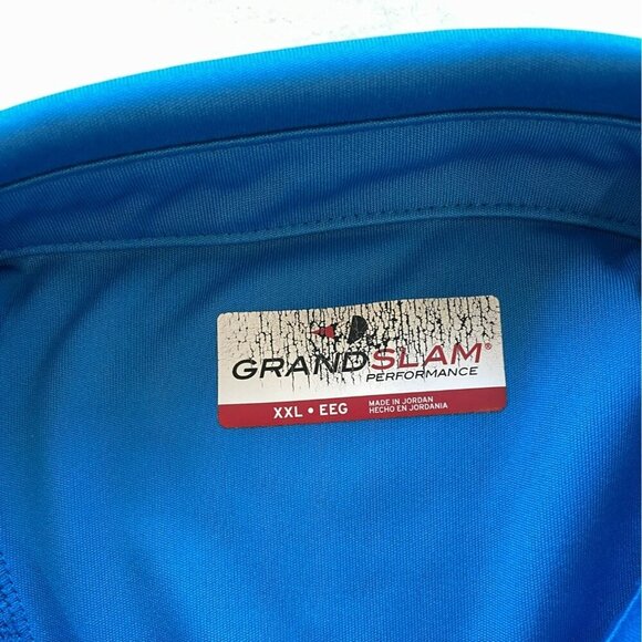 Grand Slam Performance Men's 3-Button Striped Golf Polo Shirt Size XXL in Blue - Picture 10 of 13